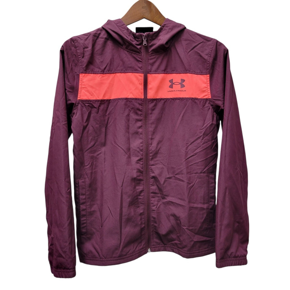 Under Armour Youth Full-Zip Windbreaker Hoodie Long-Sleeves Size Large